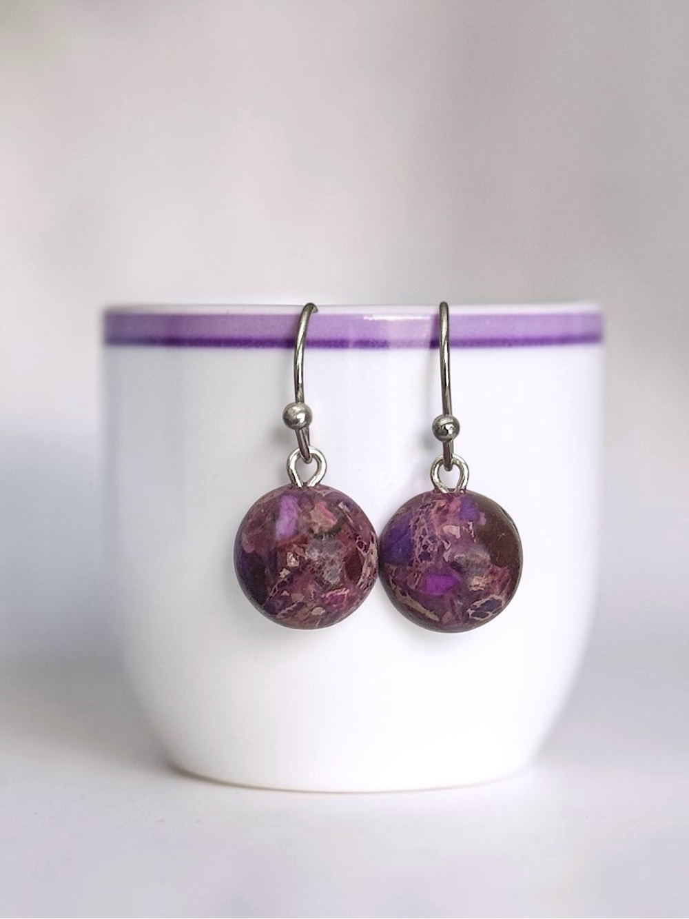 5 For $25💫Purple Jasper Earrings Dangles